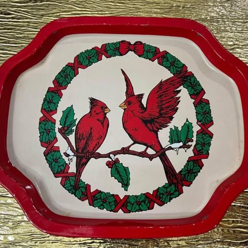 Red Cardinals Catch All Tray Or Bill Tray 7.5” x 6”